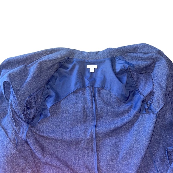 J. Jill Open Front Long Drape Blazer/Chambray Denim Like Business Casual Sz M - Picture 6 of 14